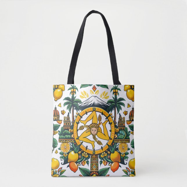 Bolsa Tote Design de Trinacria Siciliano (Frente)