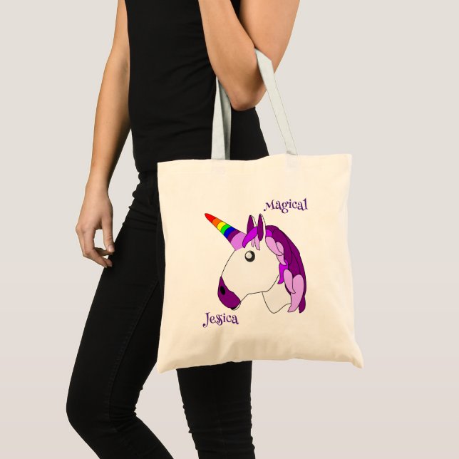 Bolsa Tote Design de Unicórnio Personalizado (Frente (produto))