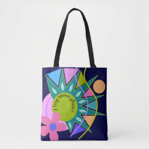 Bolsa Tote Design de verão colorido moderno com texto persona