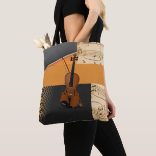 Bolsa Tote Design de violino abstrato musical