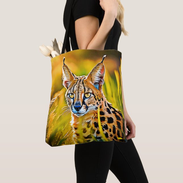 Bolsa Tote Design de visualização de Serval de savana african (Close Up)