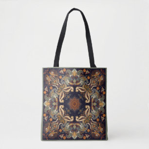 Bolsa Tote Design de xale floral. ornamento quadrado com deco