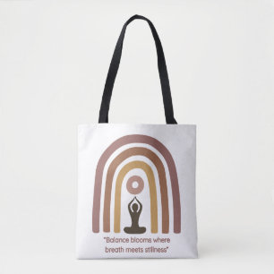 Bolsa Tote Design de Yoga Arco-Íris de Conexão com a Terra