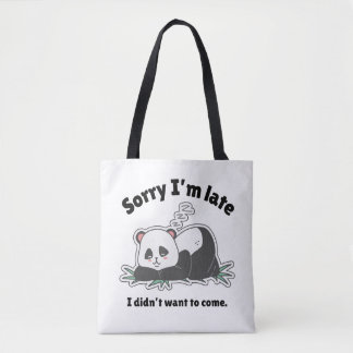 Bolsa Tote Design Divertido de Panda Preguiçoso