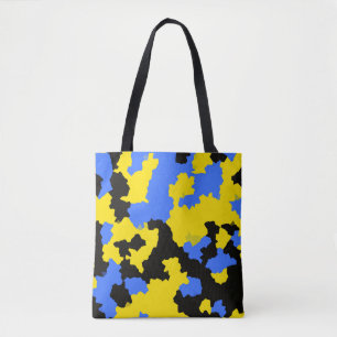 Bolsa Tote Design do abstrato preto amarelo