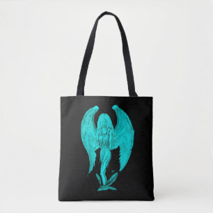 Bolsa Tote Design do anjo, do preto e do verde