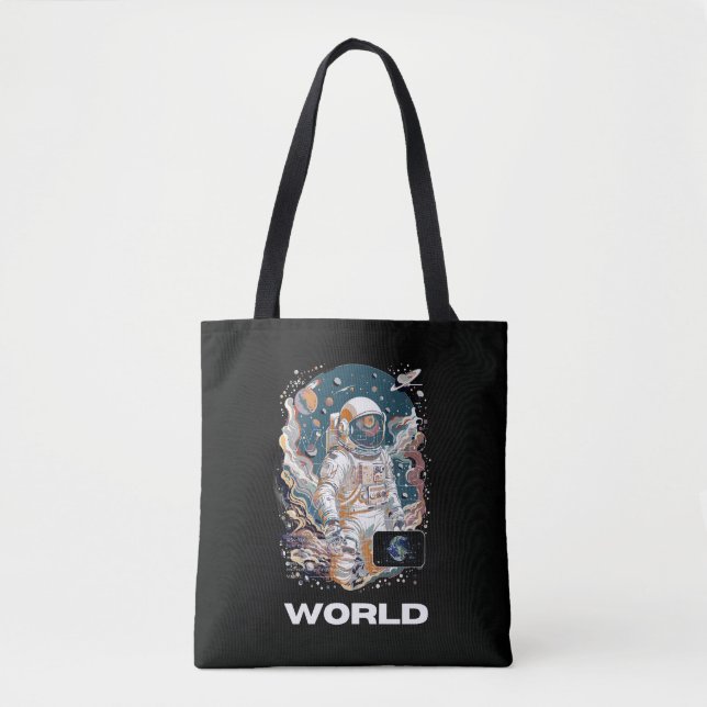 Bolsa Tote Design do Astronauta Mundial (Frente)