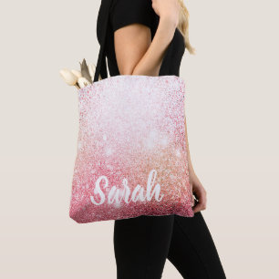 Bolsa Tote Design do brilho do rosa da faísca