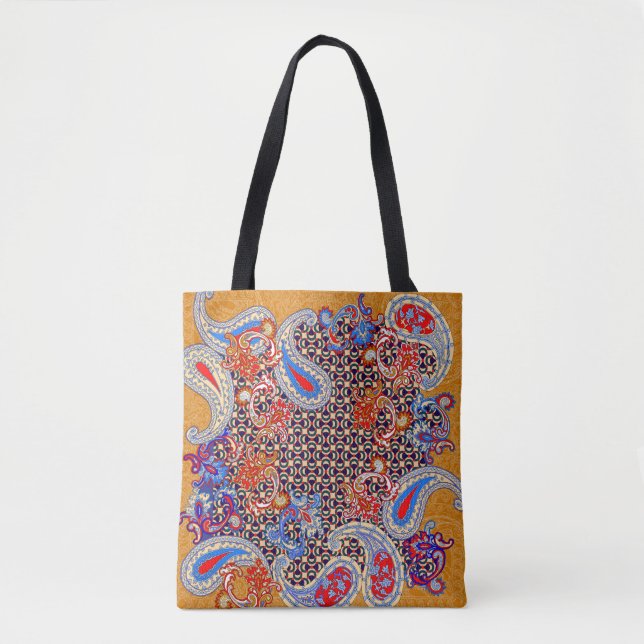 Bolsa Tote Design do cachecol multicolorido Paisley (Frente)
