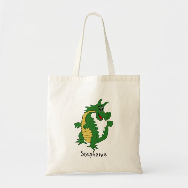 Bolsa Tote Design do Dragão Verde (Frente)