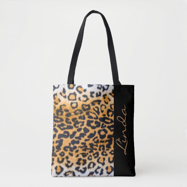 Bolsa Tote Design do impressão do teste padrão de Leoard (Frente)