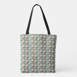 Bolsa Tote Design do Jardim de Padrões sem Costura Gnome e Da