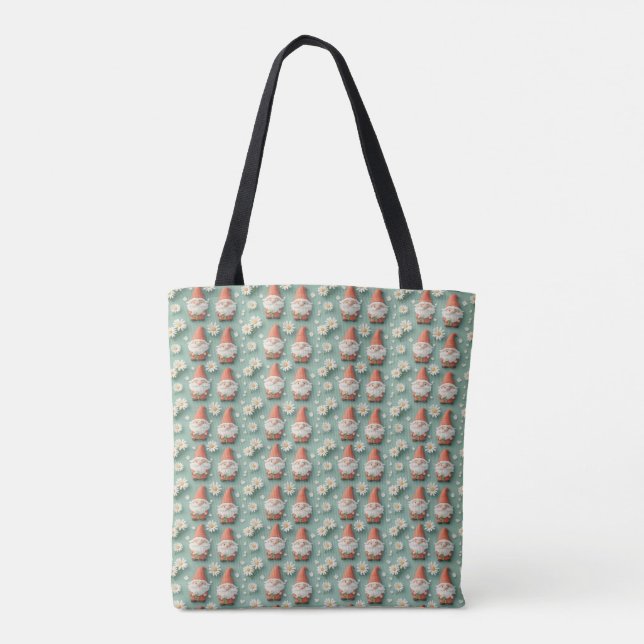 Bolsa Tote Design do Jardim de Padrões sem Costura Gnome e Da (Verso)