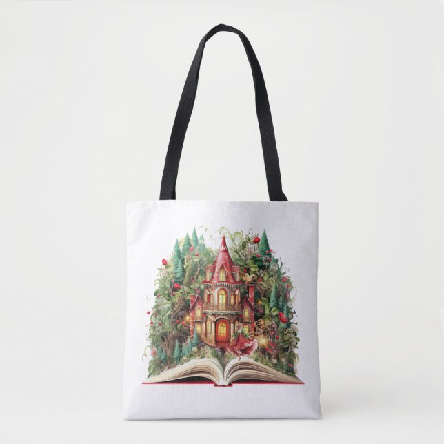 Bolsa Tote Design do Livro de Natal Festivo (Frente)