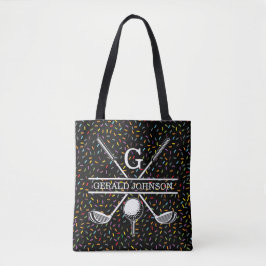 Bolsa Tote Design do Monograma de Golfe de Confetti Personali