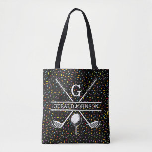 Bolsa Tote Design do Monograma de Golfe de Confetti Personali