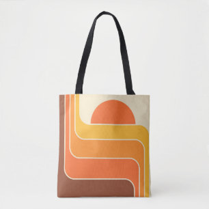 Bolsa Tote Design do Sol Geométrico Retro