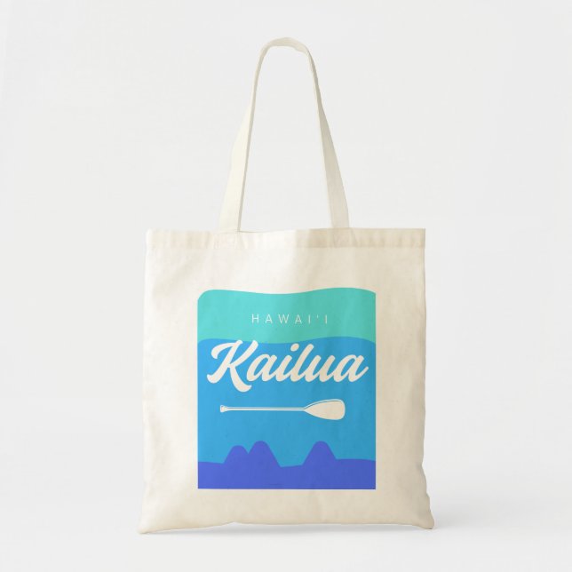 Bolsa Tote Design do Surfboard Kailua Hawaii com Mokes Island (Frente)