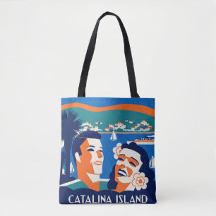 Bolsa Tote design do Tag da bagagem da ilha de Catalina dos