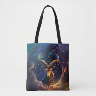Bolsa Tote Design em Aquarela do Signo de Capricórnio