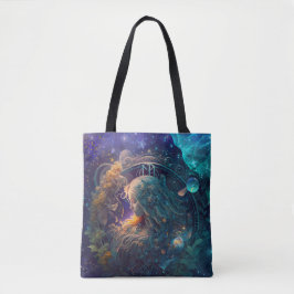Bolsa Tote Design em Aquarela do Signo de Virgem