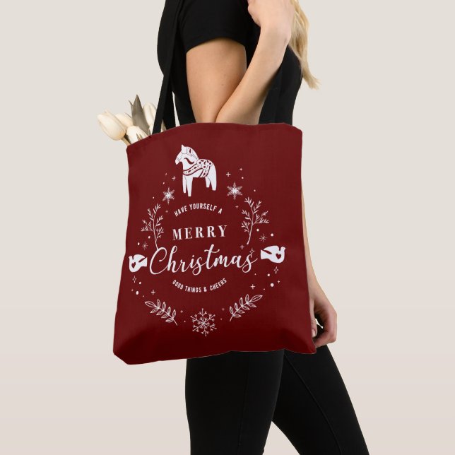Bolsa Tote design enfeites de natal (Close Up)