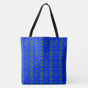 Bolsa Tote Design Entrelaçado Azul + Turquesa