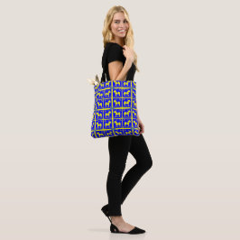 Bolsa Tote design escandinava, cores nacionais suecas, Cavalo