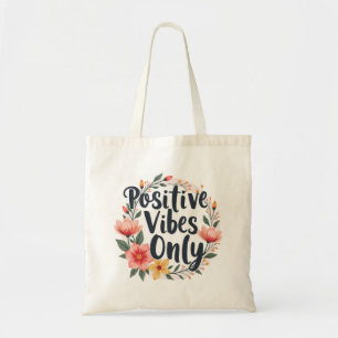 Bolsa Tote Design Floral Apenas Vibes Positivas
