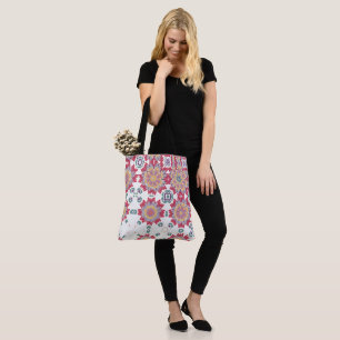 Bolsa Tote Design Floral de Aquarela, Impressão Floral Rosa