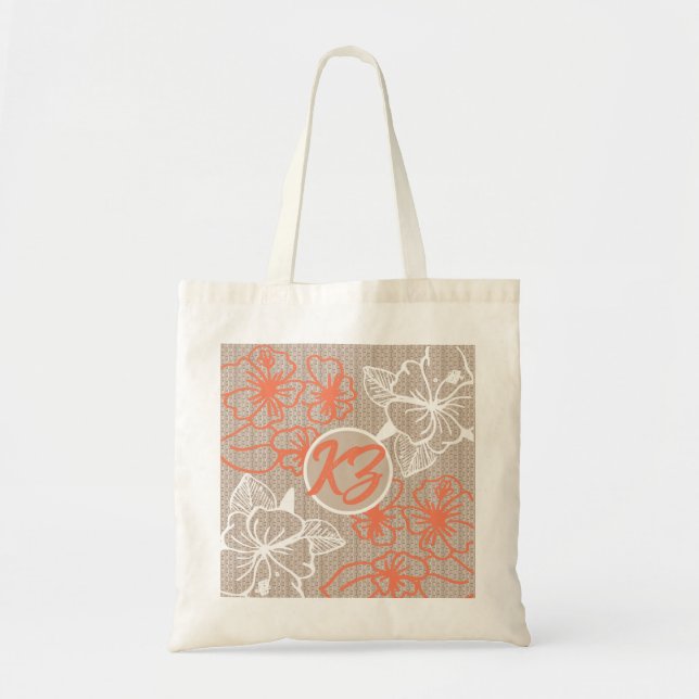 Bolsa Tote Design floral de Hibiscus em cores vibrantes (Frente)