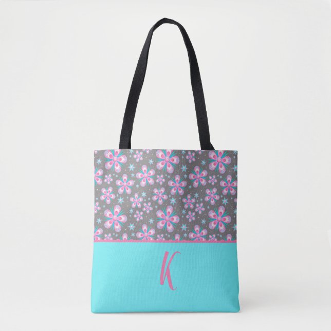 Bolsa Tote Design Floral Rosa Personalizado (Frente)