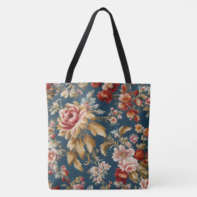 Bolsa Tote Design Floral sofisticado italiano (Frente)