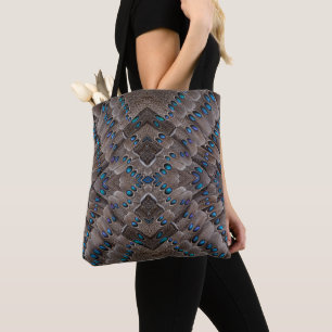 Bolsa Tote Design Fractal Pena de Faisão