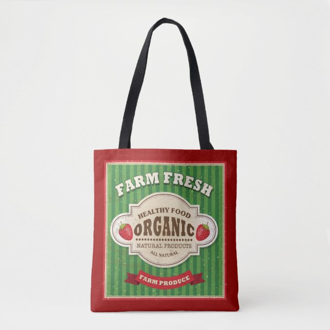 Bolsa Tote Design fresco do poster da fazenda retro (Frente)