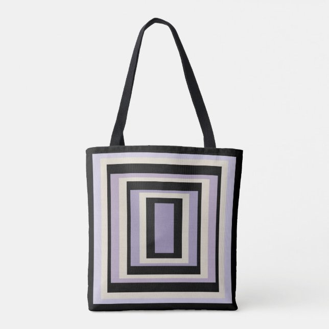 Bolsa Tote Design Geométrica Da Lavanda De Cinza De  De Giz (Verso)