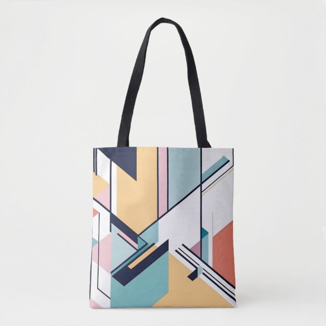 Bolsa Tote Design geométrico abstrato moderno (Frente)