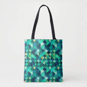 Bolsa Tote Design geométrico com tons verdes
