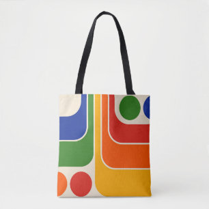 Bolsa Tote Design Geométrico do Estilo Retroativo dos anos 70