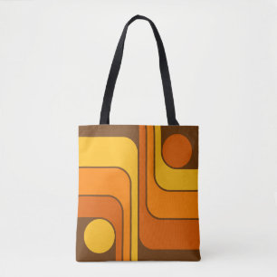 Bolsa Tote Design Geométrico Retro Estilo MCM Anos 70