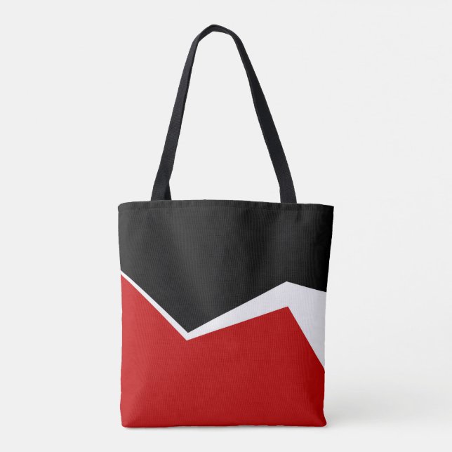 Bolsa Tote Design Geométrico Vermelho Branco e Moderno Dourad (Verso)