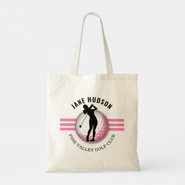 Bolsa Tote Design Golfer das Mulheres Elegantes (Verso)