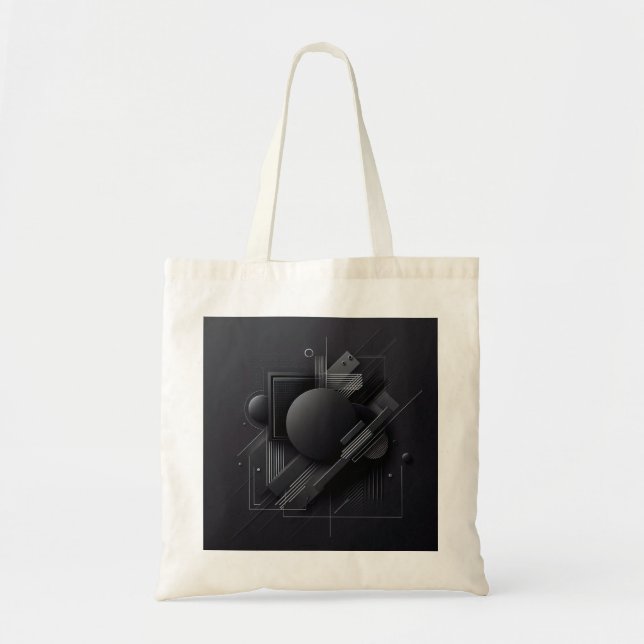 Bolsa Tote design gráfico escuro moderno (Frente)
