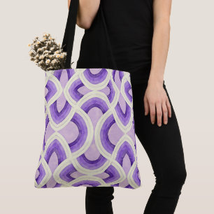 Bolsa Tote Design Groovy Vintage em Orquídea de Lilás Ameixa