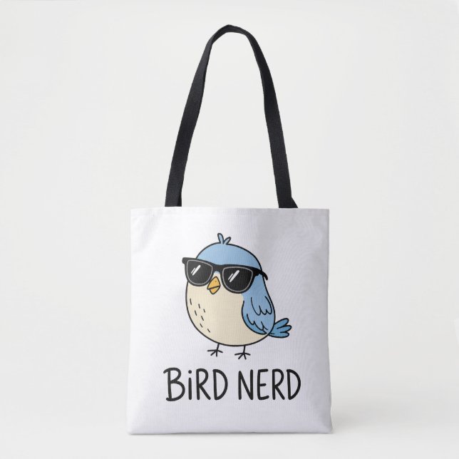 Bolsa Tote Design Kawaii de Observação de Pássaros (Frente)