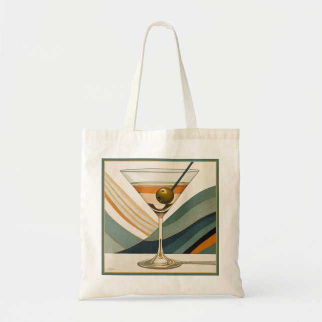 Bolsa Tote Design Meio século de Cocktail Martini (Frente)