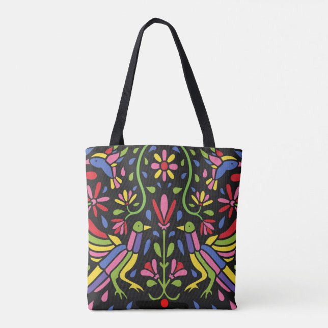 Bolsa Tote Design mexicano floral (Verso)