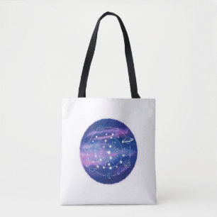 Bolsa Tote Design Minimalista de Lua Galáctica Arte Estétic