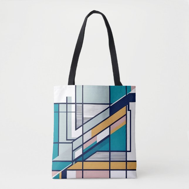 Bolsa Tote design na moda abstrato bold geométrico urbano (Frente)