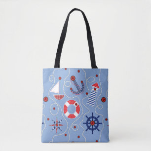Bolsa Tote Design náutico dos retalhos